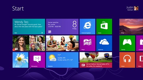 windows 8 start screen