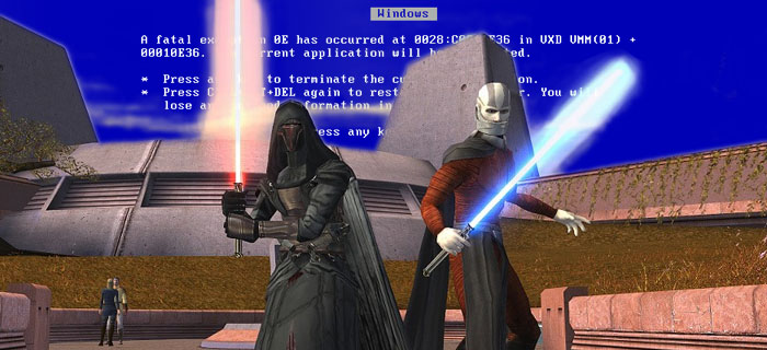 star wars kotor black screen